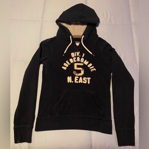 Vintage Abercrombie & Fitch Women’s Pullover Hoodie - SMALL - Dark Blue | Y2K